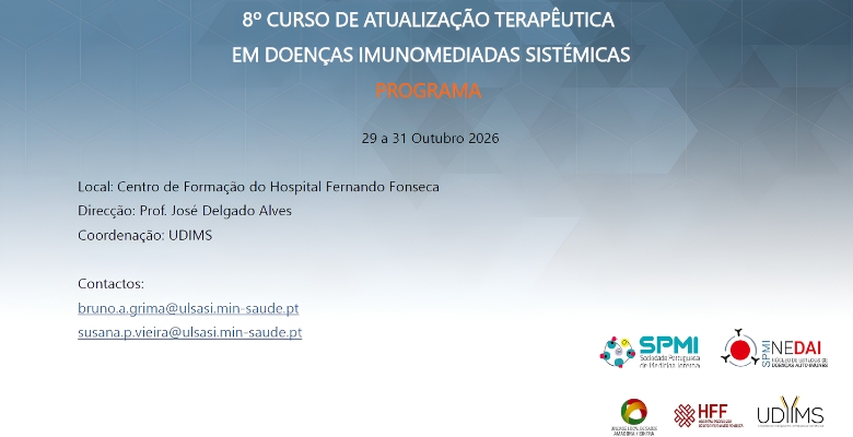 Save the date: 8.º Curso de Atualização Terapêutica em Doenças Imunomediadas Sistémicas